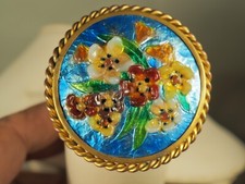 BROCHE ANCIENNE EMAUX DES