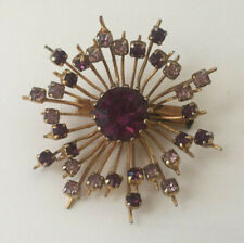 Broche Vintage brillants violet soleil