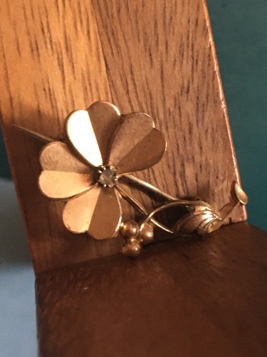 Ancienne broche plaqué or - ancienne, en