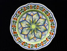 ANCIENNE ASSIETTE FAÏENCE HENRIOT QUIMPER FRANCE DÉCOR FLEUR ROSACE