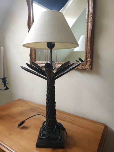 Lampe table palmier bois - de,