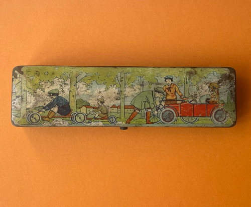 Ancien plumier carton - ancien, bouilli