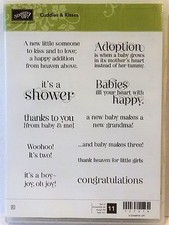 Stampin Up Câlins & Baisers Transparent Fixation Tampons Neuf Bébé Douche