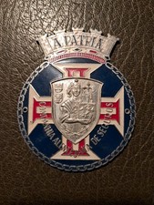 ancien badge médaille de calandre automobile en aluminium Peint 