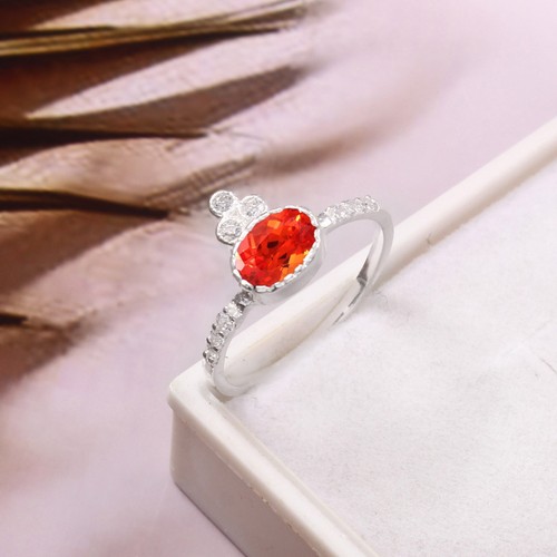 Bague saphir orange - aaa, en