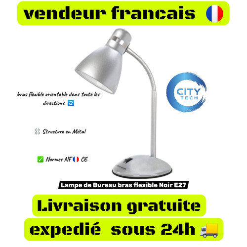 Lampe bureau bras flexible - lampe,
