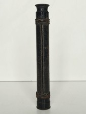 Ancienne longue vue de poche Marine laiton gainée cuir 19ème Militaire 1870 ww1