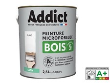 Peinture spéciale bois glycéro blanc satin 2.5L ADDICT microporeux intérieur ext
