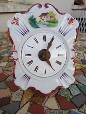 Petite pendule forêt noire porcelaine FURDERER Jaegler Suisse black forest XIXe