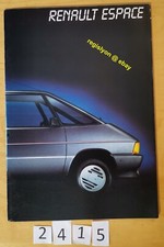 RENAULT ESPACE GTS TSE 2000-1 TSE TURBO D/ DX Prospectus Allemand 26 pages 1986