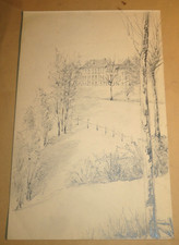 Ecole FRANCAISE XIX DESSIN CRAYON CHATEAU DE LANTILLY COTE d'OR BOURGOGNE 1890 c