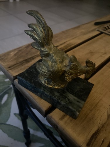 Coq bronze sur marbre cm - sur,