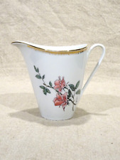 Pot à lait en porcelaine de Sologne Lamotte décor floral roses