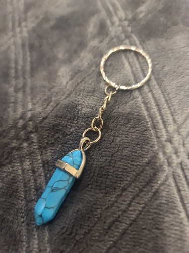 Porte clés marbre bleu - porte-clés,
