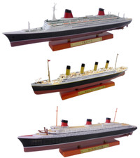 Lot de 3 paquebots TITANIC + FRANCE + NORMANDIE 1:1250 25cm bateau maquette PA5