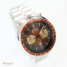 Seiko Marron Bullhead 6138-0040 JDM Aiguille Rouge Originale Rarissime - 1975
