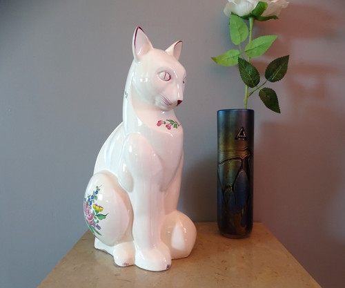 Chat faience lunéville - chat,