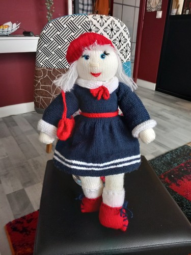 Poupee tricot fait main - poupee,