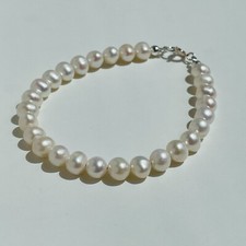 Bracelet argent perle - argent, en