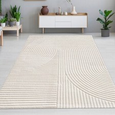 Tapis moderne crème avec motif 3D