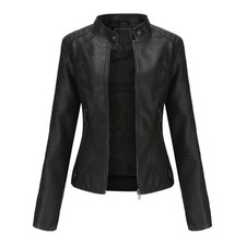 Femme Veste en Cuir PU Bombers