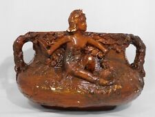 Charmante Jardinière Vintage en Plâtre avec Chérubin en Relief - Style Rustique