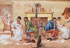 G.J. WIBER dessin aquarelle