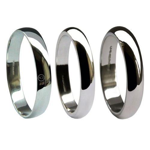 3mm 18ct blanc forme d - or,
