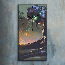 Horloge murale sur toile 30x60