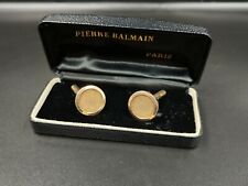 Vintage PIERRE BALMAIN Paris Cufflinks - Gold Plated - With Box - 0213CO AB04