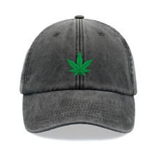Cannabis Feuille Casquette Baseball Vintage Délavé Unisexe Papa Chapeau Stoner