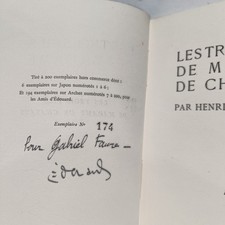 RARE Édition originale HENRI de RÉGNIER Madame de Chasans + ENVOI GABRIEL FAURE