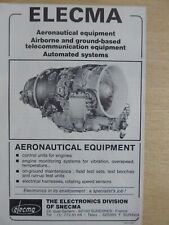 12/1981 PUB ELECMA SNECMA ELECTRONIQUE MOTEUR LARZAC 04 ENGINE ORIGINAL AD