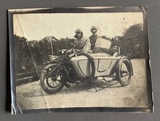 PHOTO ancienne MOTO SIDE CAR Sidecar Motorrad Beiwagen Voyage