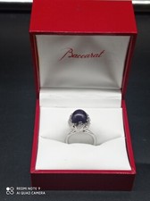 Bague en cristal de BACCARAT Modèle Murmure en Argent 925 signée,taille 49+écrin