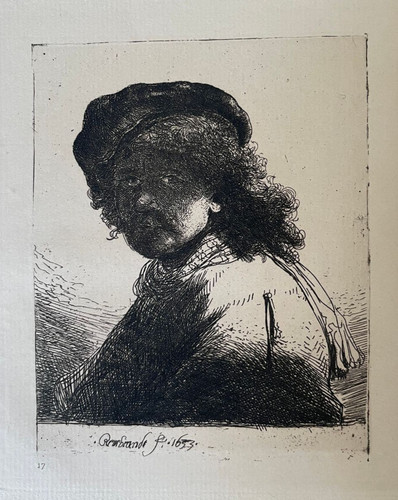 Eau forte après rembrandt - d'après,