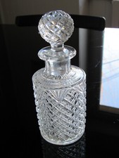 ART DECO - Flacon parfum - Verre Cristal  Val Saint Lambert Belgique  Haut 16 cm