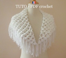 PDF CROCHET - Châle blanc aux