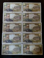 Lot 10 Billets 5 Frs Pasteur A 1 euro !