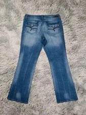 Jeans évasé femme brodé y2k
