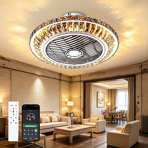 Cristal luminaire ventilateur - luminaire,