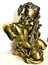 Bronze Pendule putto chérubin ange Uhren Kaminuhr Brass Clock putti blé