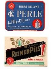 Anciennes étiquettes biere ALSACE Pils PERLE REINER PILS