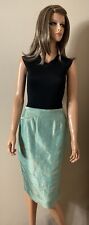 Jupe crayon verte & dorée 100% soie (made in France) TARA JARMON T 36