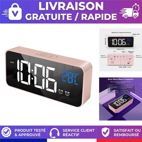 Réveil numérique led miroir - led,