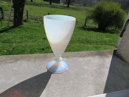 Vase opaline blanche - vase, en