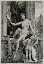 Baudry Gravure Eau Forte Etching Portrait Jeune Femme Nue Allegorie La Vérité