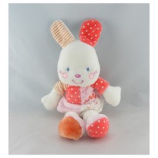 Doudou lapin blanc robe rose
