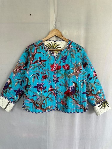 Indien turquoise oiseau veste - turquoise,