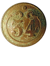 BOUTON TROUPES A PIED -  INFANTERIE DE LIGNE N°  34  (1803-1814) - NAPOLEON I ER